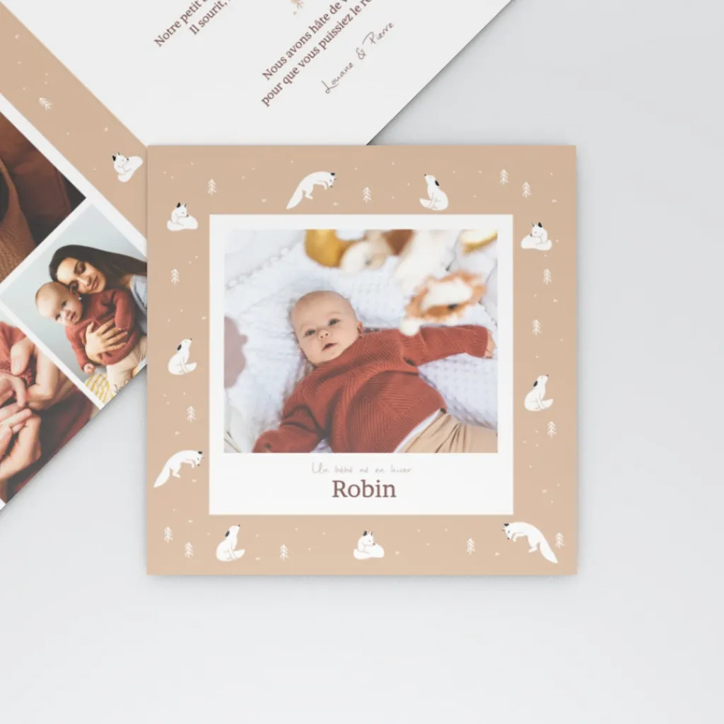 Faire-part Naissance Animaux | Faire-part Naissance Garçon^Planet cards Arctique Renard