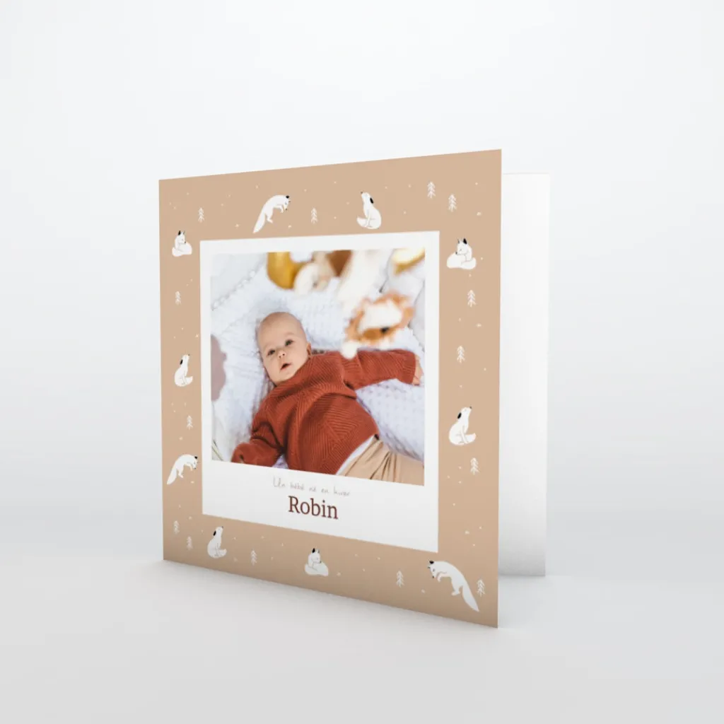 Faire-part Naissance Animaux | Faire-part Naissance Garçon^Planet cards Arctique Renard
