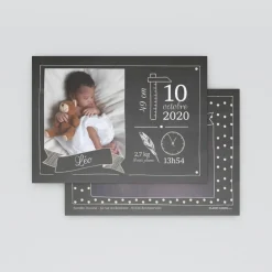 Faire-part Naissance Original | Faire-part Naissance Garçon^Planet cards Ardoise et pois