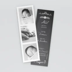 Faire-part Naissance Marque-page | Faire-part Naissance Garçon^Planet cards Ardoise vintage fleuri