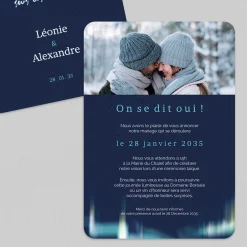 Faire-part Mariage Original^Planet cards Aurore Boréale