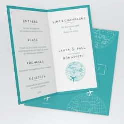 Menu De Mariage^Planet cards Autour du monde