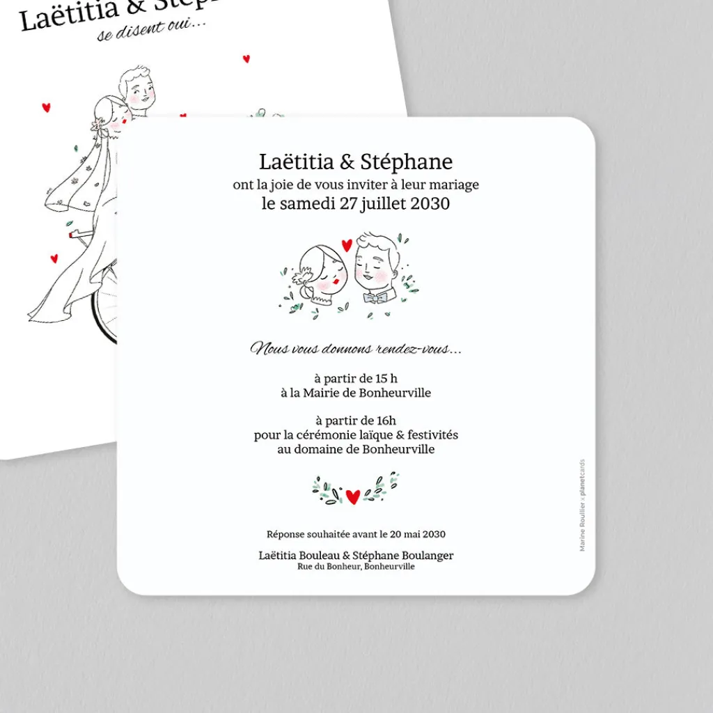 Créations En Collaboration | Faire-part Mariage Original^Planet cards Balade à Vélo