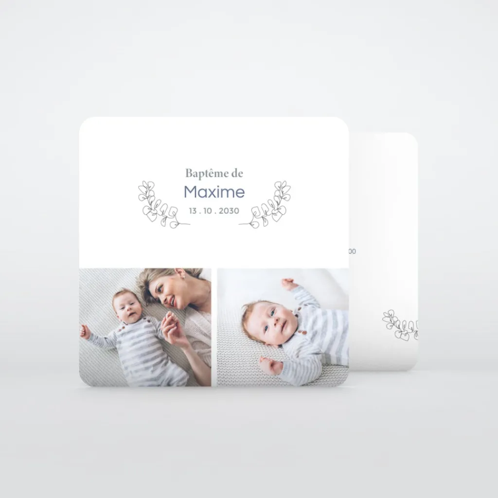 Faire-part Baptême Garçon^Planet cards Baptême Religieux
