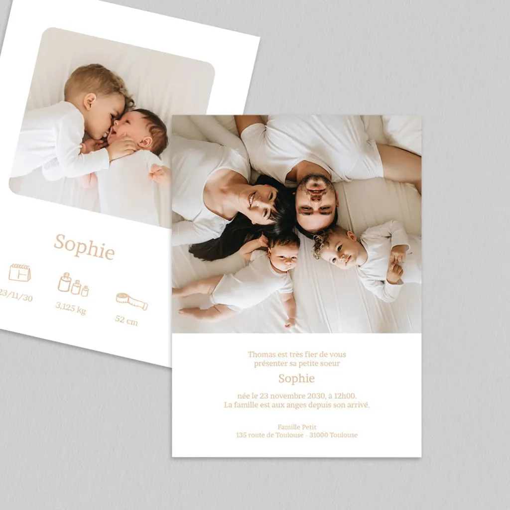Faire-part Naissance Fille^Planet cards Bébé d’amour