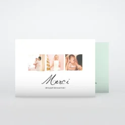 Carte Remerciement Naissance Classique^Planet cards Belle Calligraphie