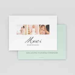 Carte Remerciement Naissance Classique^Planet cards Belle Calligraphie