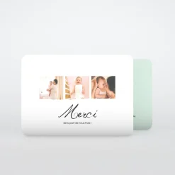 Carte Remerciement Naissance Classique^Planet cards Belle Calligraphie