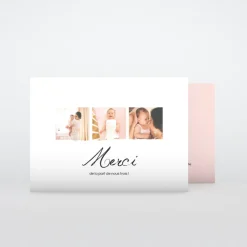 Carte Remerciement Naissance Classique^Planet cards Belle Calligraphie