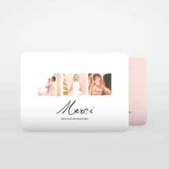 Carte Remerciement Naissance Classique^Planet cards Belle Calligraphie