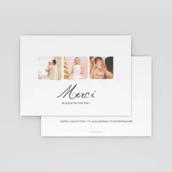 Carte Remerciement Naissance Classique^Planet cards Belle Calligraphie