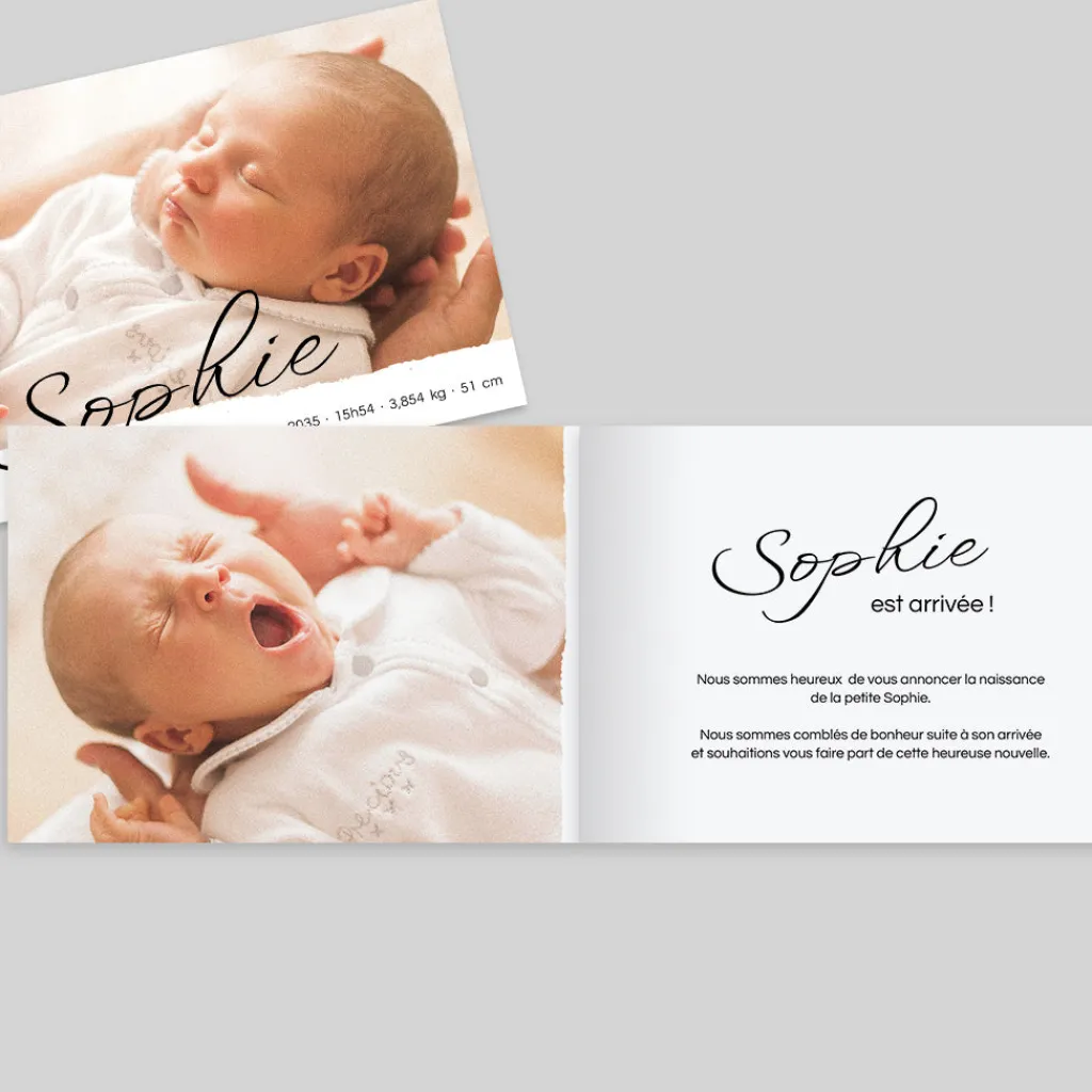 Faire-part Naissance Fille^Planet cards Belle Calligraphie