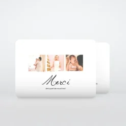 Carte Remerciement Naissance Classique^Planet cards Belle Calligraphie