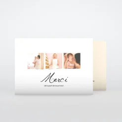 Carte Remerciement Naissance Classique^Planet cards Belle Calligraphie