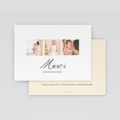 Carte Remerciement Naissance Classique^Planet cards Belle Calligraphie