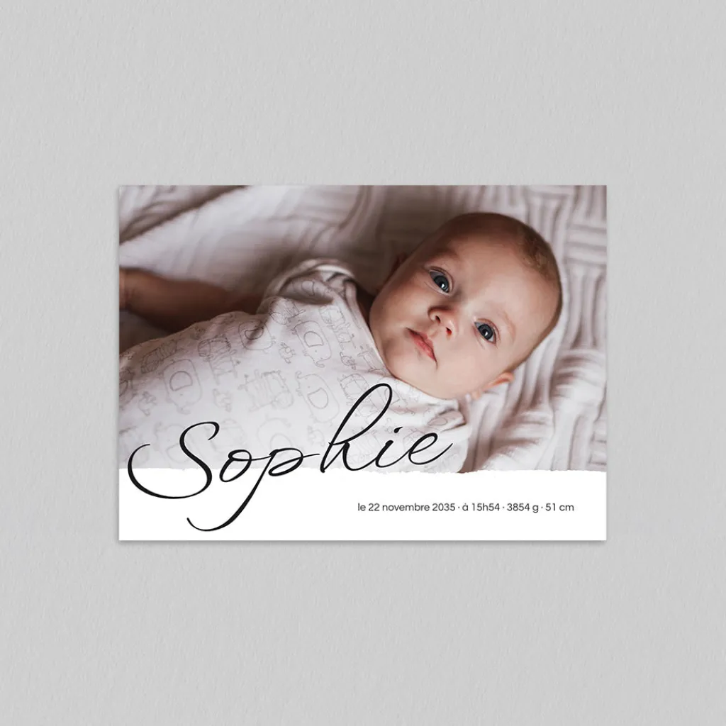 Faire-part Naissance Fille^Planet cards Belle Calligraphie