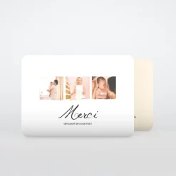 Carte Remerciement Naissance Classique^Planet cards Belle Calligraphie