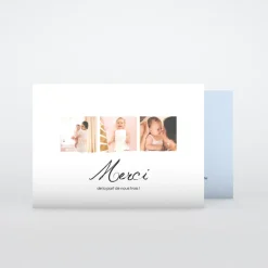 Carte Remerciement Naissance Classique^Planet cards Belle Calligraphie