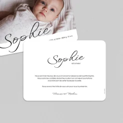 Faire-part Naissance Fille^Planet cards Belle Calligraphie