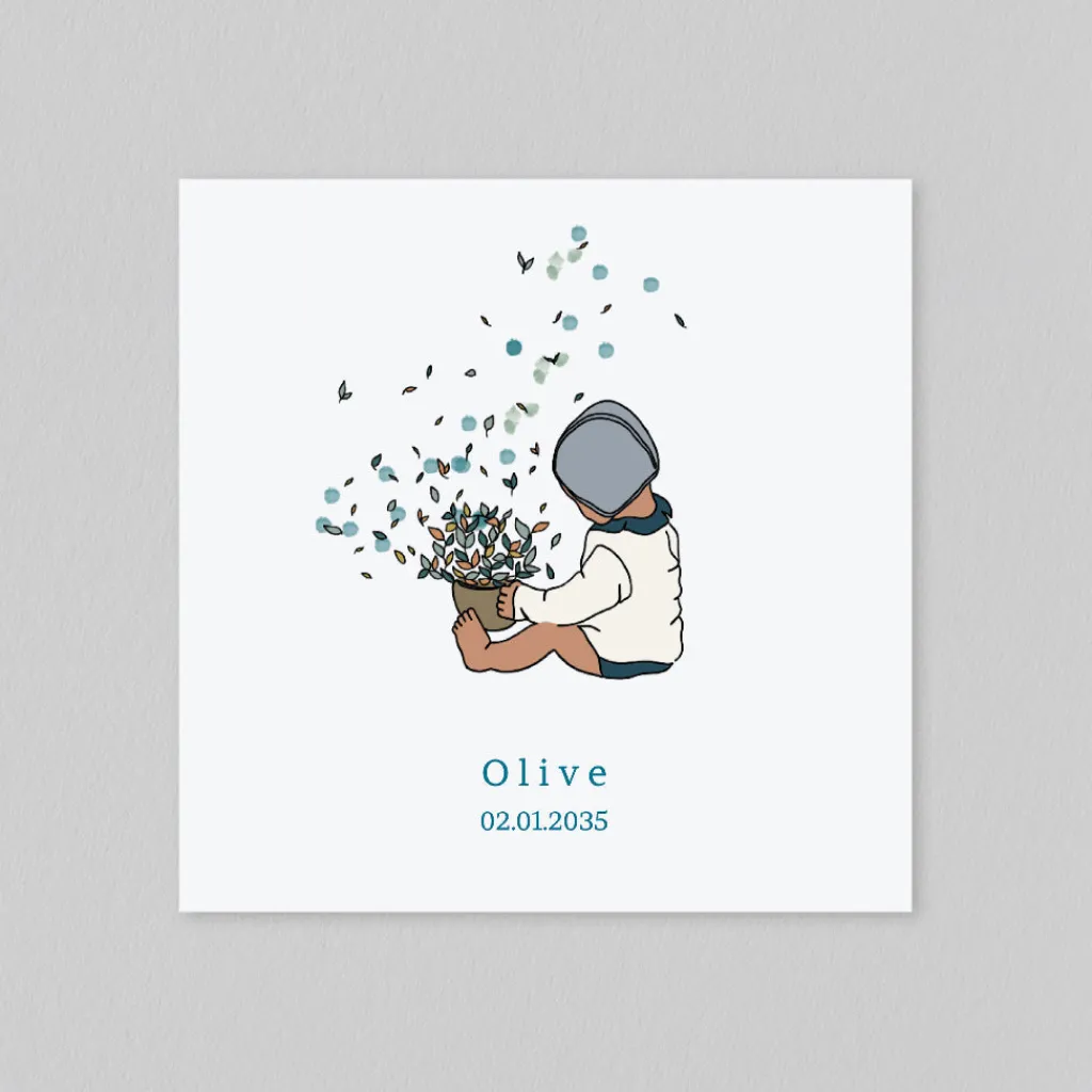 Créations En Collaboration | Faire-part Naissance Garçon^Planet cards Béguin et Petites Feuilles