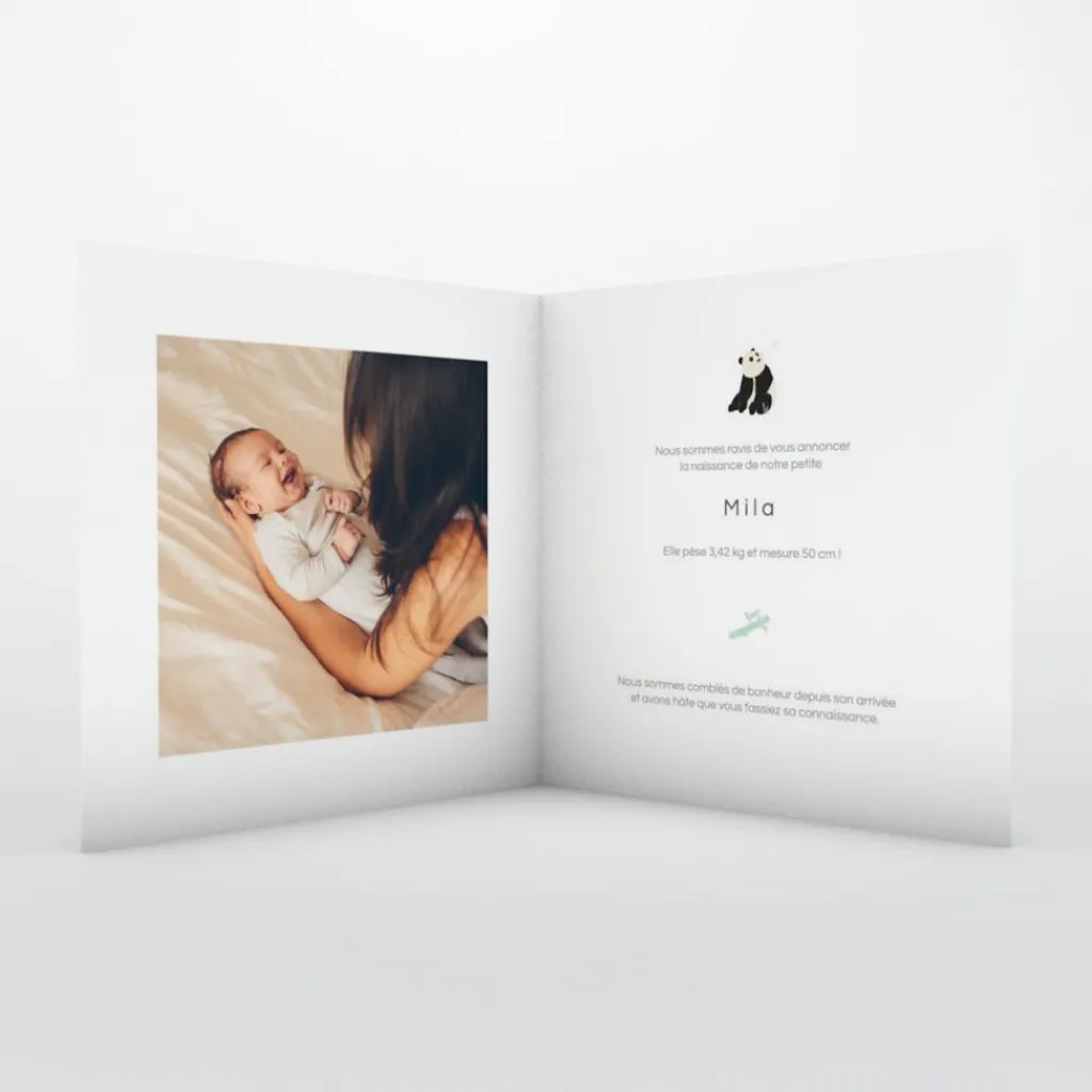 Faire-part Naissance Animaux^Planet cards Bienvenue Petit Panda