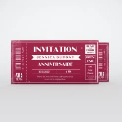 Carte Invitation Anniversaire Adulte Vintage^Planet cards Billet VIP