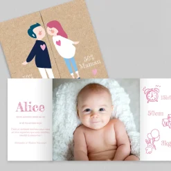 Faire-part Naissance Original^Planet cards Bisou Magique