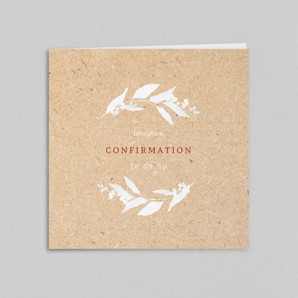 Faire-part Confirmation^Planet cards Blanche Douceur