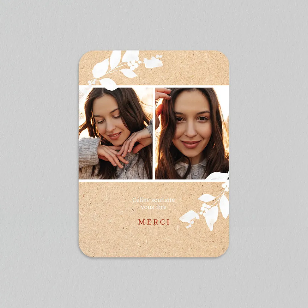Carte Remerciement Confirmation^Planet cards Blanche Douceur