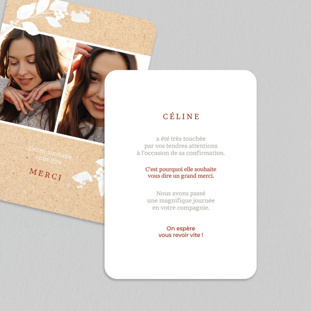 Carte Remerciement Confirmation^Planet cards Blanche Douceur