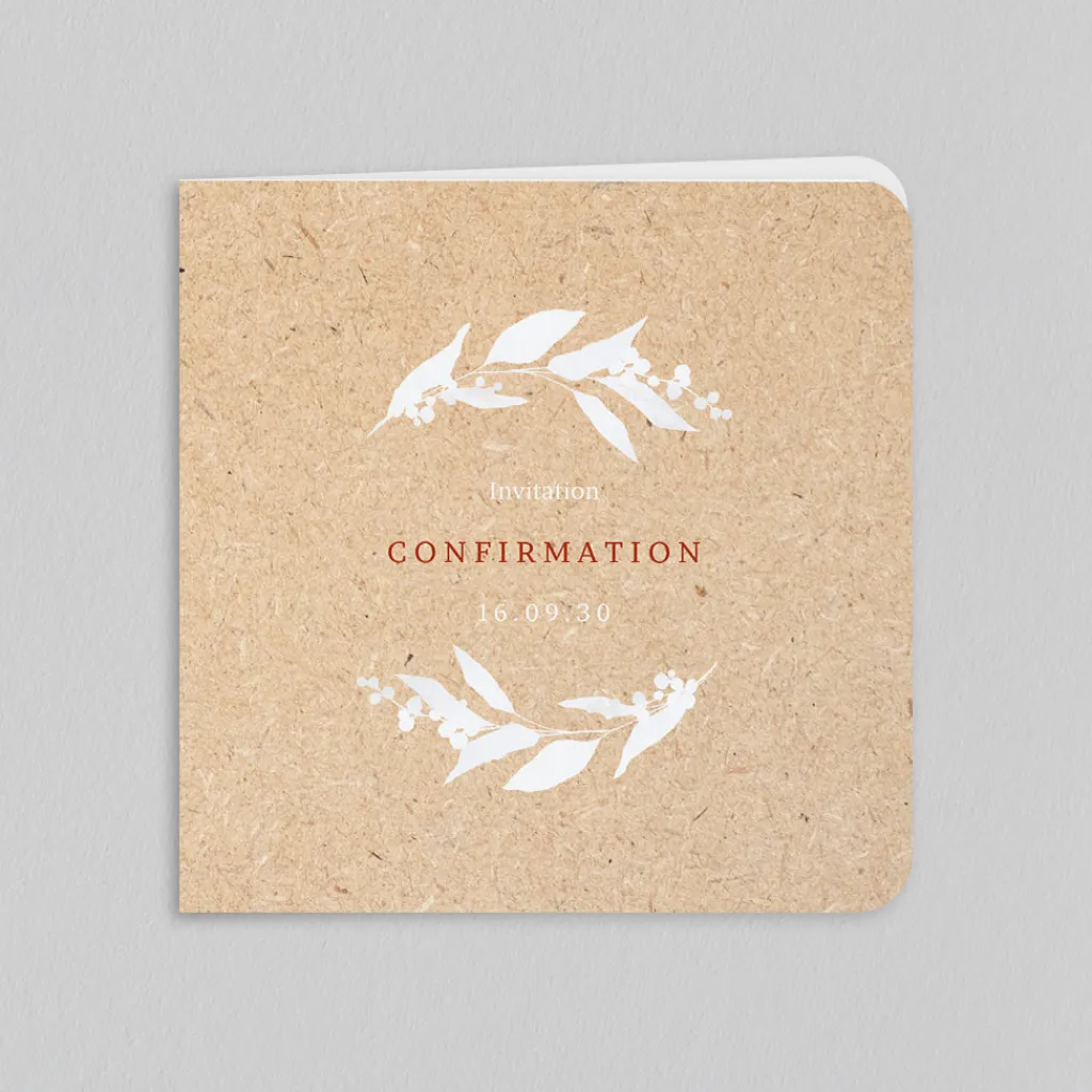 Faire-part Confirmation^Planet cards Blanche Douceur