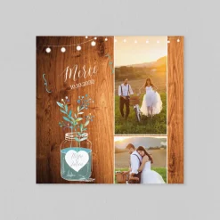 Carte Remerciement Mariage Champêtre^Planet cards Bocal fleuri