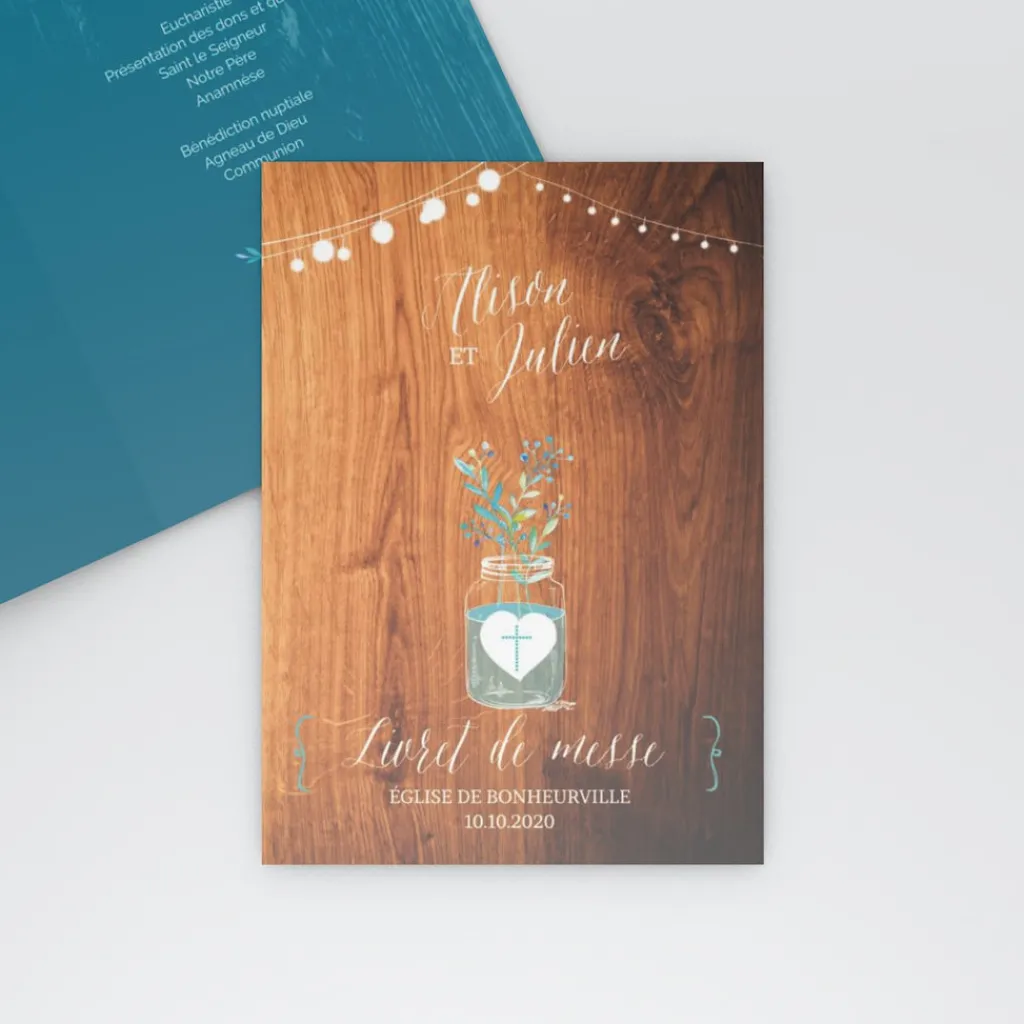 Livret De Messe Mariage^Planet cards Bocal fleuri
