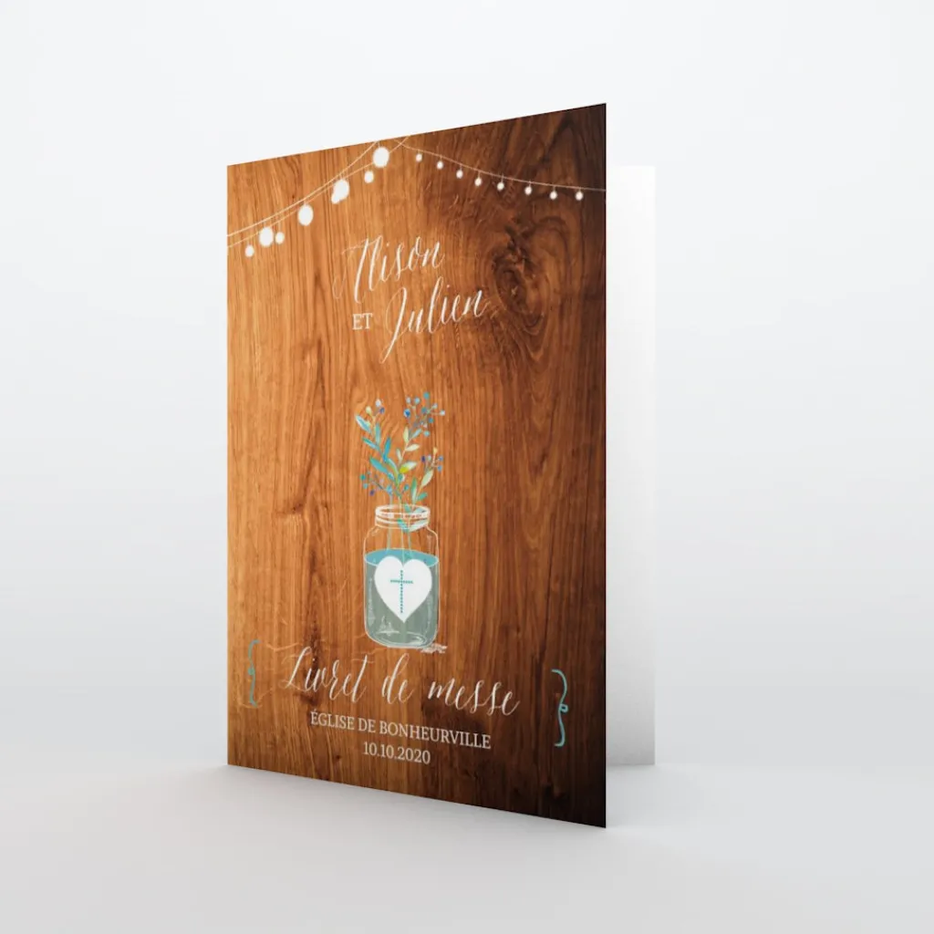 Livret De Messe Mariage^Planet cards Bocal fleuri