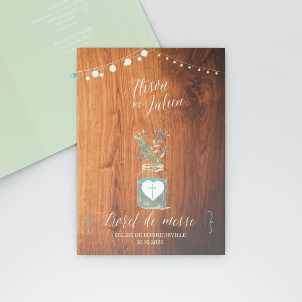 Livret De Messe Mariage^Planet cards Bocal fleuri
