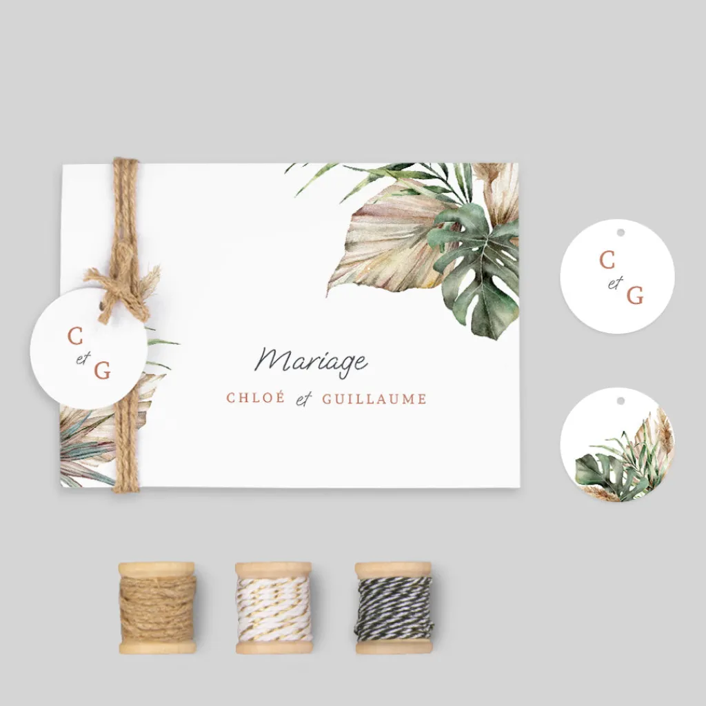 Faire-part Mariage Bohème | Gamme Complète^Planet cards Bohème des Iles et Photos