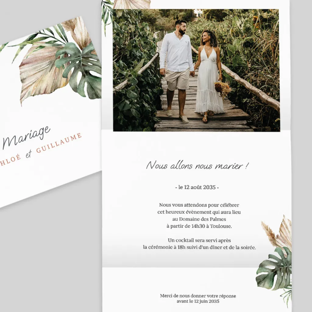 Faire-part Mariage Bohème | Gamme Complète^Planet cards Bohème des Iles et Photos