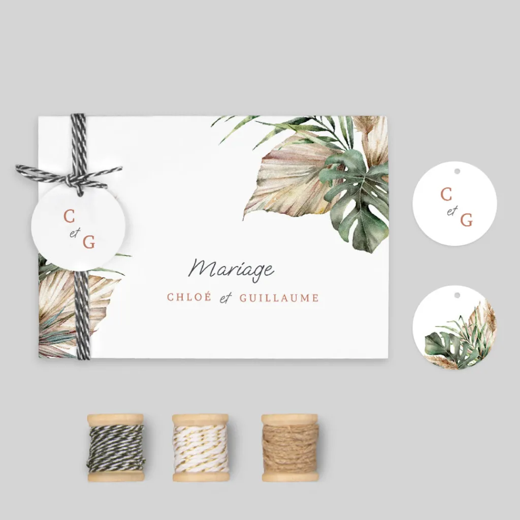 Faire-part Mariage Bohème | Gamme Complète^Planet cards Bohème des Iles et Photos