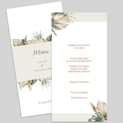 Menu De Mariage^Planet cards Bohème des îles
