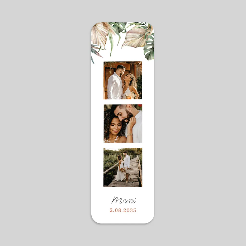Carte Remerciement Mariage Champêtre | Carte Remerciement Mariage Marque-page^Planet cards Bohème des îles