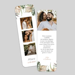 Carte Remerciement Mariage Champêtre | Carte Remerciement Mariage Marque-page^Planet cards Bohème des îles