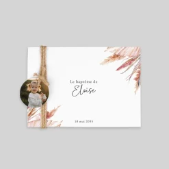 Faire-part Baptême Champêtre^Planet cards Bohème végétal