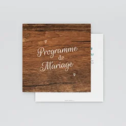 Programme De Mariage^Planet cards Bois et Amour