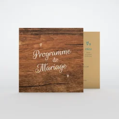 Programme De Mariage^Planet cards Bois et Amour