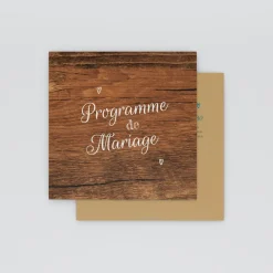 Programme De Mariage^Planet cards Bois et Amour