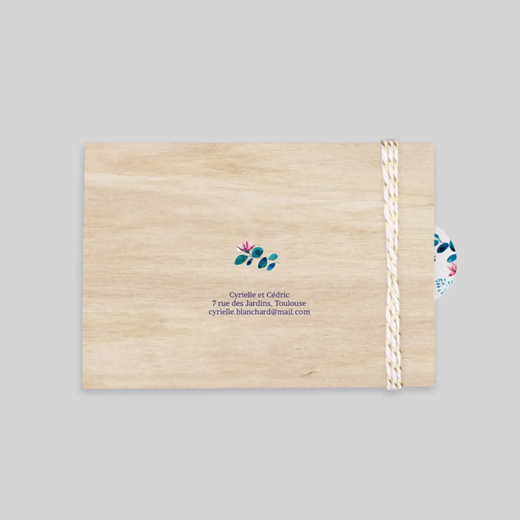 Faire-part Mariage Champêtre^Planet cards Bois Floral