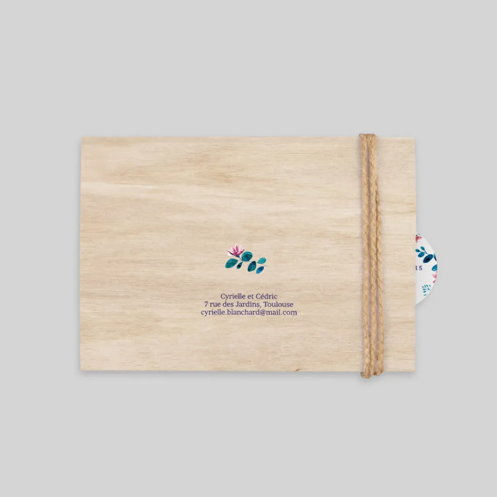 Faire-part Mariage Champêtre^Planet cards Bois Floral