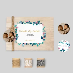 Faire-part Mariage Champêtre^Planet cards Bois Floral