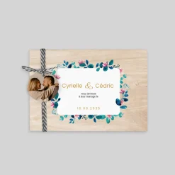 Faire-part Mariage Champêtre^Planet cards Bois Floral