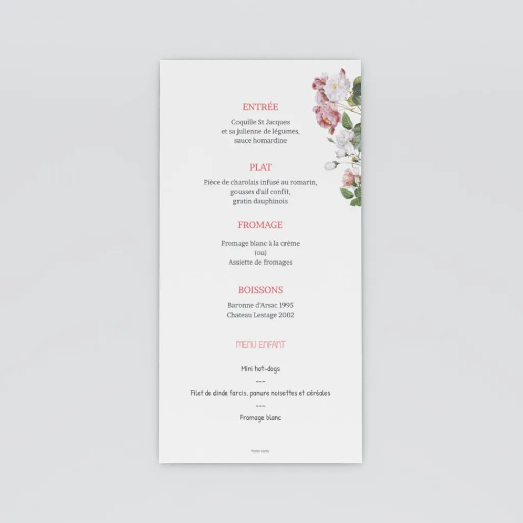 Menu De Mariage^Planet cards Bonheur en Famille